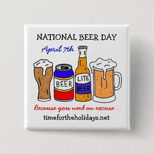 Lycklig nationaldag för öl - april 7:e knapp