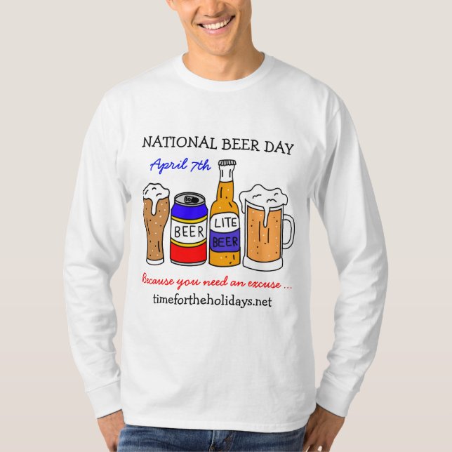 Lycklig nationaldag för öl - april 7:e t shirt (Framsida)