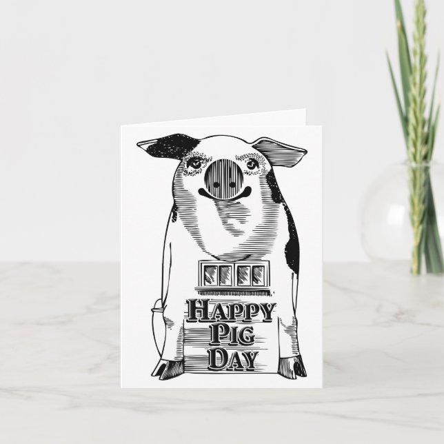 Lycklig nationaldag Gris Kort (Framsida)