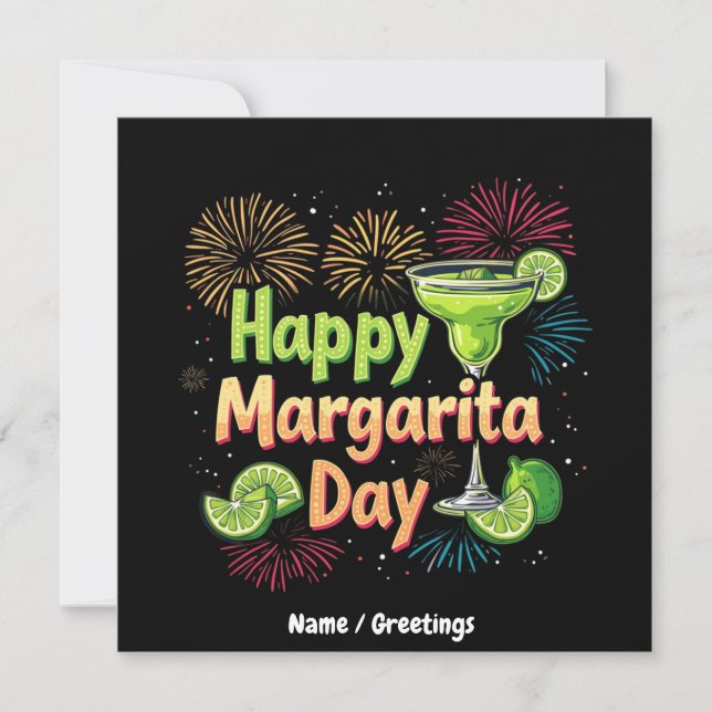 Lycklig nationalMargarita Day Firande Inbjudningar (Framsida)