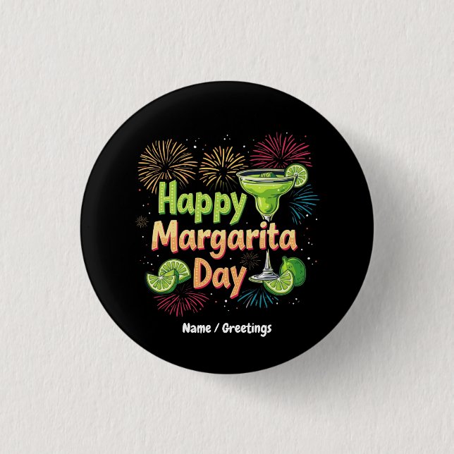 Lycklig nationalMargarita Day Firande Knapp (Framsida)