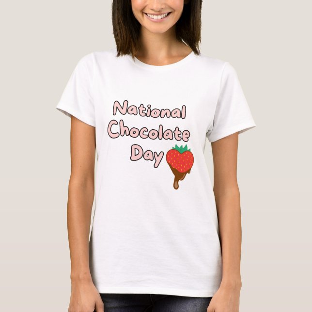 Lycklig nationella chokladdag t shirt (Framsida)
