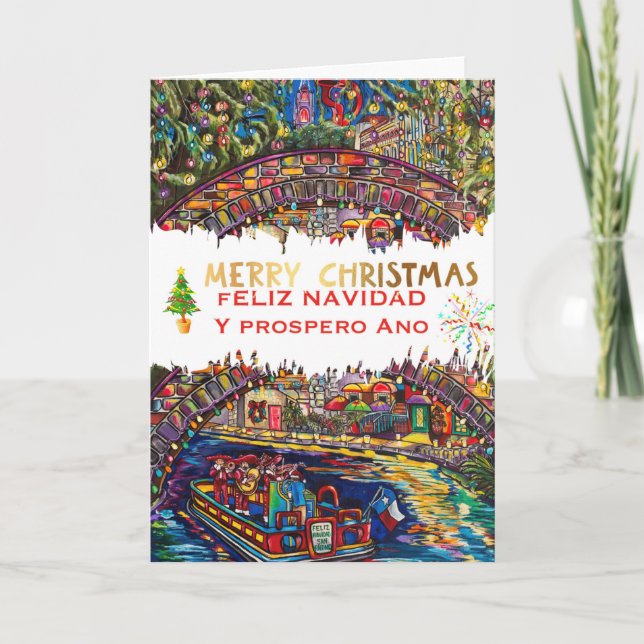 Lycklig Navidad San Antonio-julhälsningskort Helgkort (Framsida)
