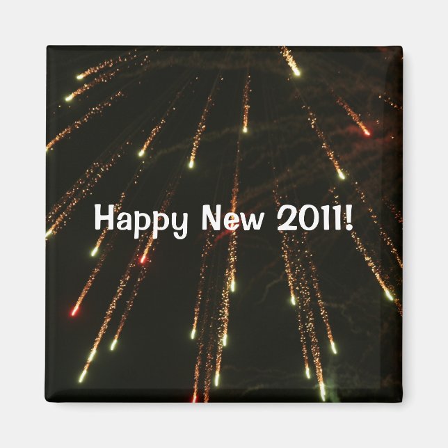 Lycklig New 2011 Fireworks magnet (Framsidan)