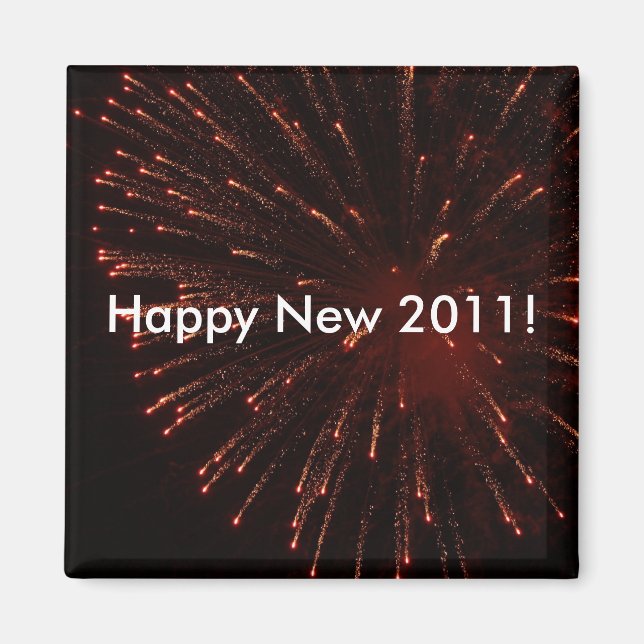 Lycklig New 2011 Fireworks magnet (Framsidan)
