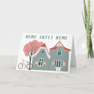 Lycklig New Home Sweet Illustrated ANPASSNINGSBAR Kort