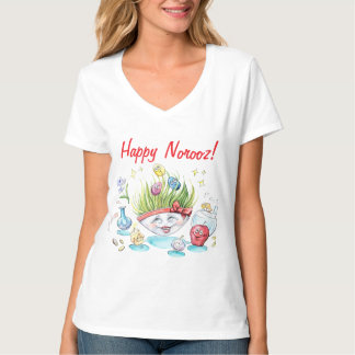 Lycklig Noroz Haft Sin lustig bord T Shirt