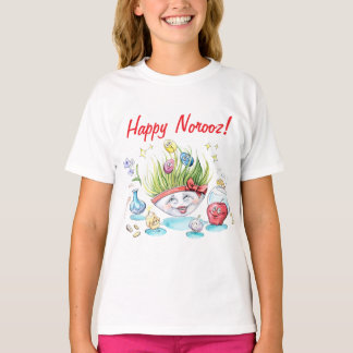 Lycklig Noroz Haft Sin lustig bord T Shirt
