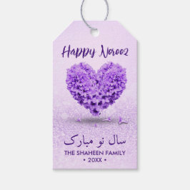 Lycklig Noroz Lila Loely Hyacinth Heart Bouquet Presentetikett