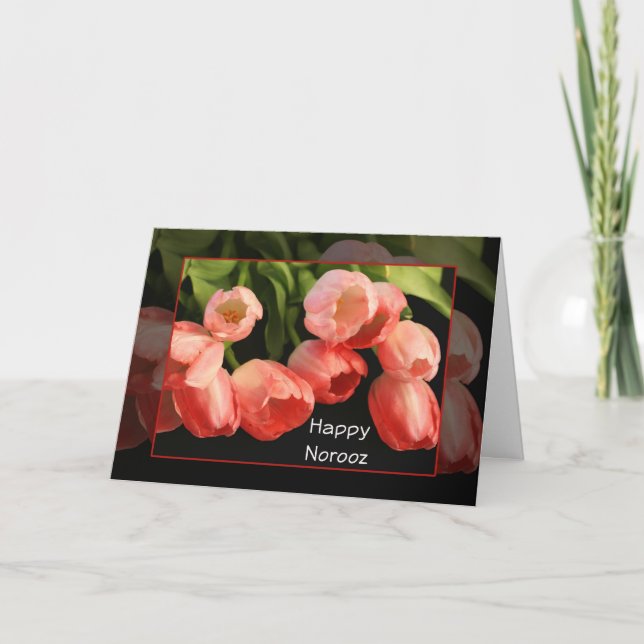 Lycklig Noroz Persian New Year Greeting Card-Tulip Helgkort (Framsida)
