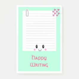 Lycklig Notes-Grönt: Kawaii Post - it Notes Post-it Block