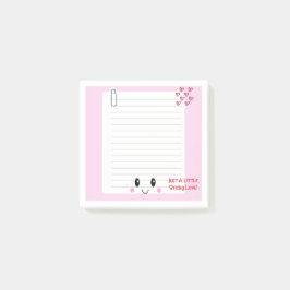 Lycklig Notes Rosa: Kawaii Notes Post-it Block