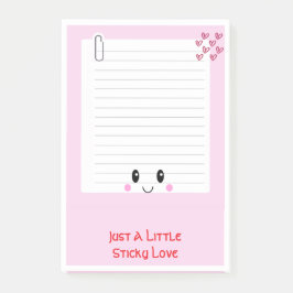 Lycklig Notes Rosa: Kawaii Sticky Notes Post-it Block