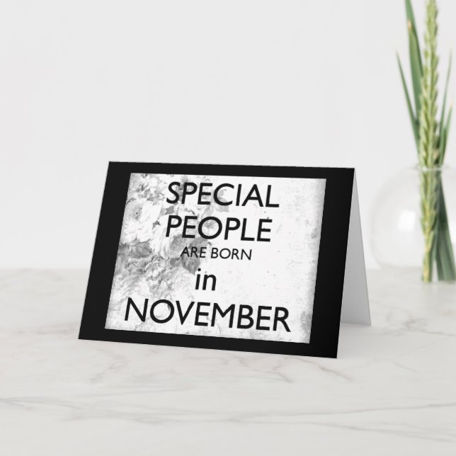 LYCKLIG *** NOVEMBER** BIRTHDAG TILL DIG KORT (Framsida)