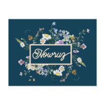 Lycklig Nowruz Blommigt vykort