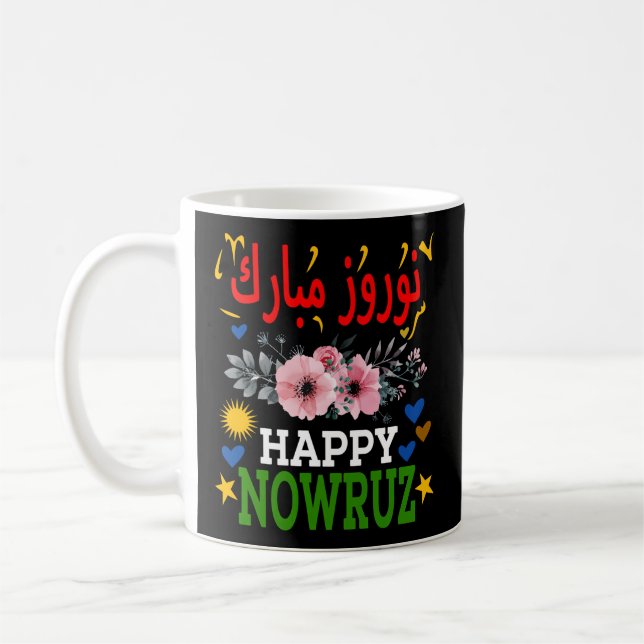 Lycklig Nowruz Mubarak Norouz Kurdistan Persian Ne Kaffemugg (Vänster)