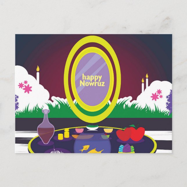 Lycklig Nowruz nyår Vykort (Framsida)