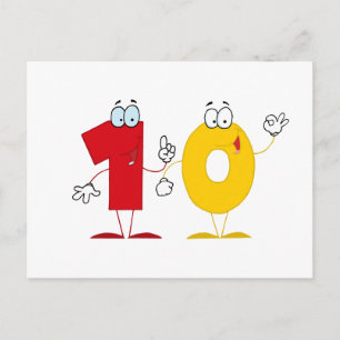 Lycklig nummer 10 vykort