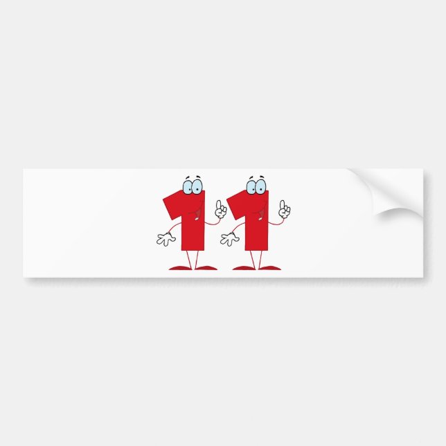 Lycklig nummer 11 bildekal (Framsidan)