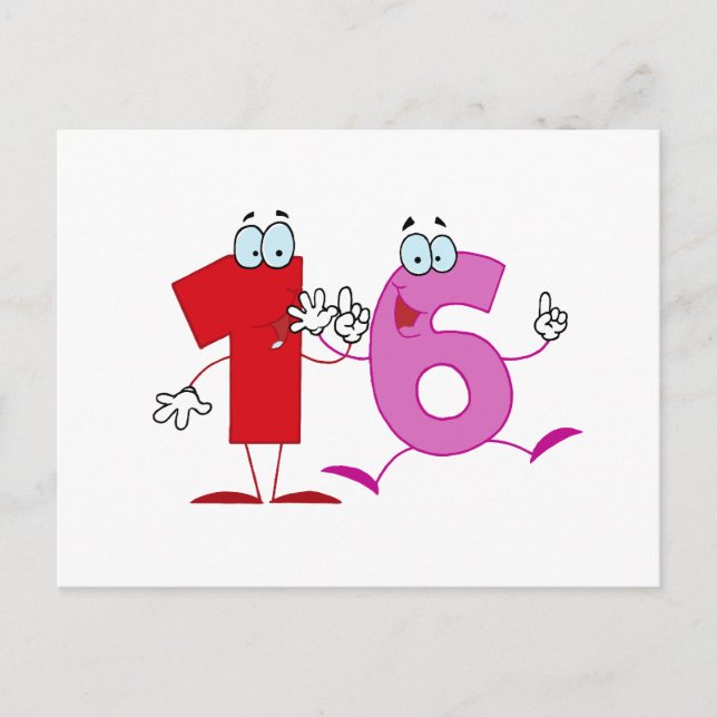 Lycklig nummer 16 vykort (Framsida)