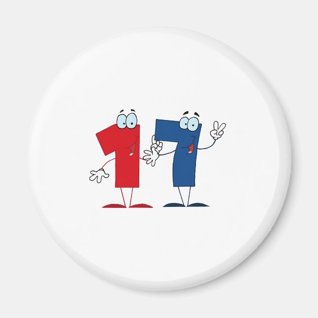 Lycklig nummer 17 magnet (Framsidan)