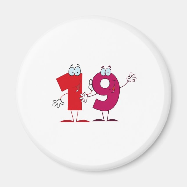 Lycklig nummer 19 magnet (Framsidan)