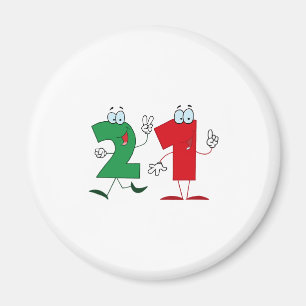 Lycklig nummer 21 magnet