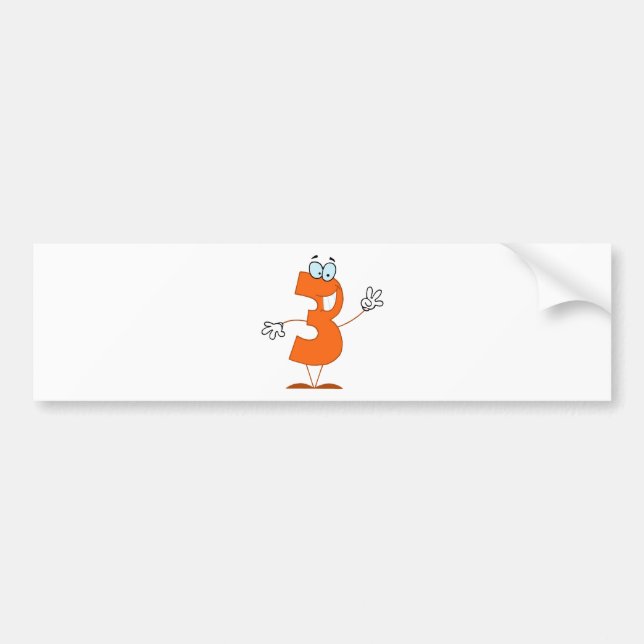 Lycklig nummer 3 bildekal (Framsidan)