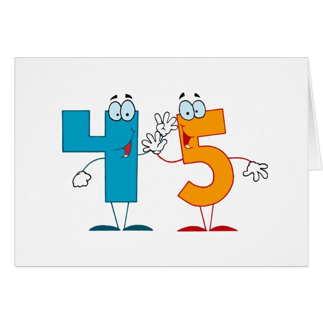Lycklig nummer 45 hälsningskort (Framsidan Horizontal)