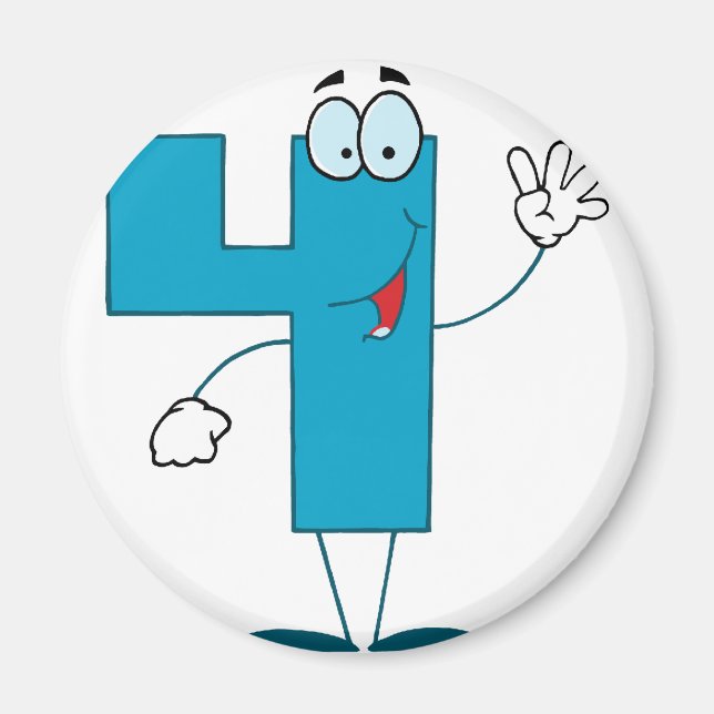 Lycklig nummer 4 magnet (Framsidan)