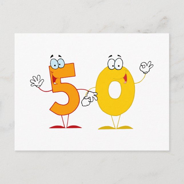 Lycklig nummer 50 vykort (Framsida)