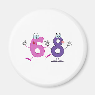 Lycklig nummer 68 magnet