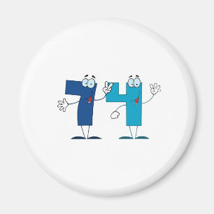 Lycklig nummer 74 magnet