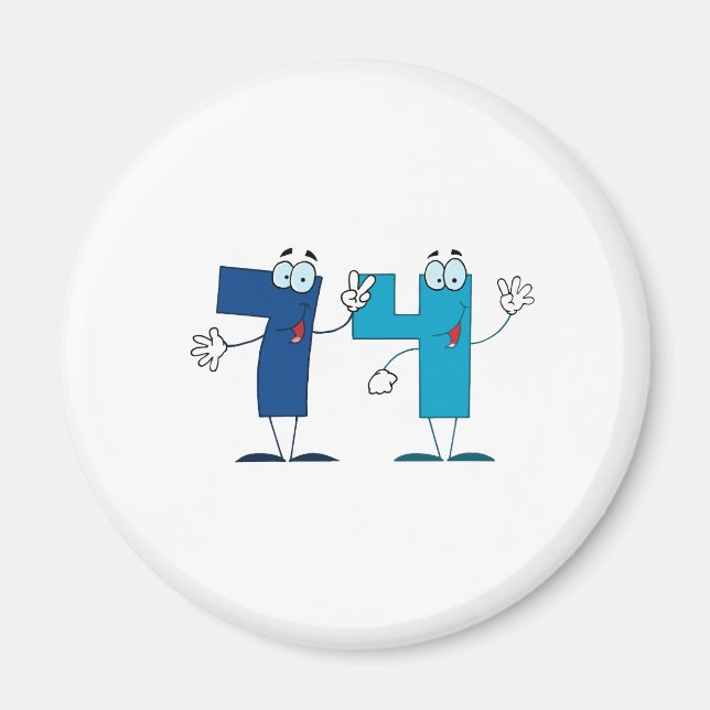 Lycklig nummer 74 magnet (Framsidan)