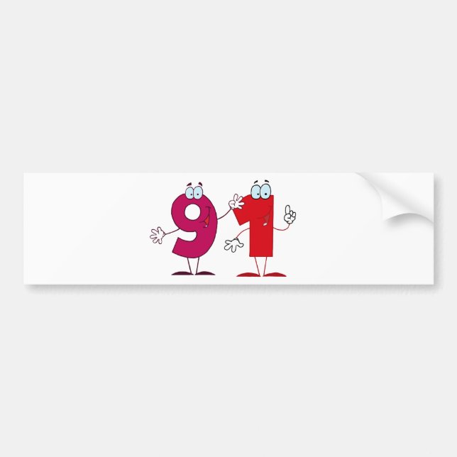 Lycklig nummer 91 bildekal (Framsidan)
