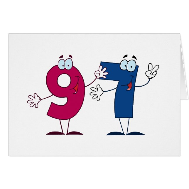 Lycklig nummer 97 hälsningskort (Framsidan Horizontal)