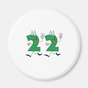 Lycklig numrerar 22 magnet