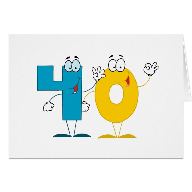 Lycklig numrerar 40 hälsningskort (Framsidan Horizontal)