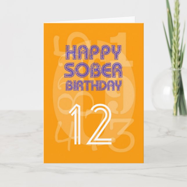 Lycklig numrerat Sober Birthday Card Kort (Framsida)