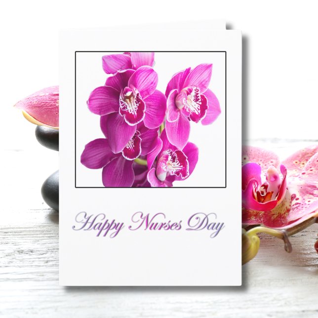 Lycklig Nurses Day Lila Phalaenopsis Orchids Kort (Skapare uppladdad)
