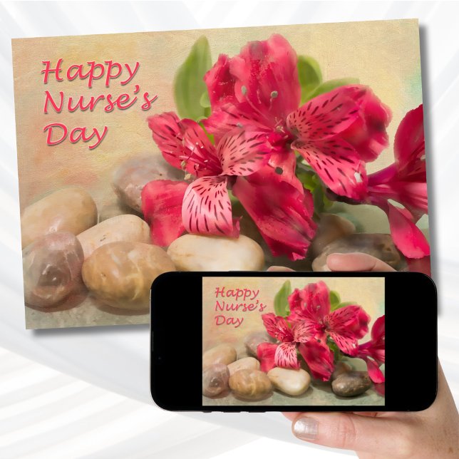 Lycklig Nurses Day Red Peruvian Lilies Kort (Skapare uppladdad)
