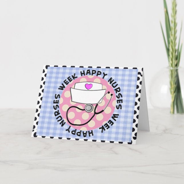 Lycklig Nurses veckobetyg för hälsning Kort (Framsida)