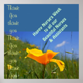 Lycklig Nurses veckokonst skriver ut sjukskötersko Poster