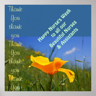 Lycklig Nurses veckokonst skriver ut sjukskötersko Poster