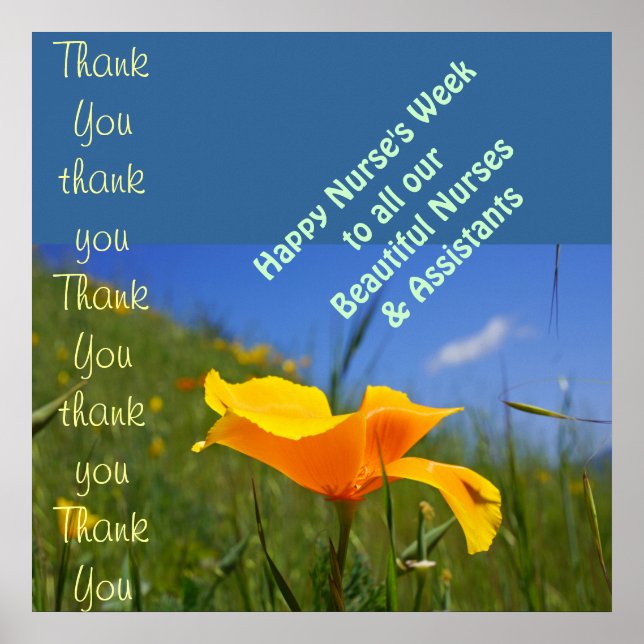 Lycklig Nurses veckokonst skriver ut sjukskötersko Poster (Framsidan)
