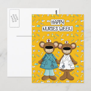Lycklig Nurses Week. Cute-Nallar Vykort