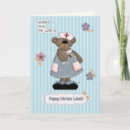 Lycklig Nurses Week. Cute Nalle Kort