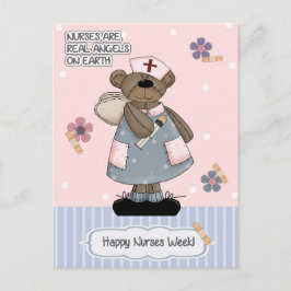 Lycklig Nurses Week. Cute Nalle Vykort