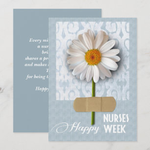 Lycklig Nurses Week. Daisyns platta hälsningskort Meddelande