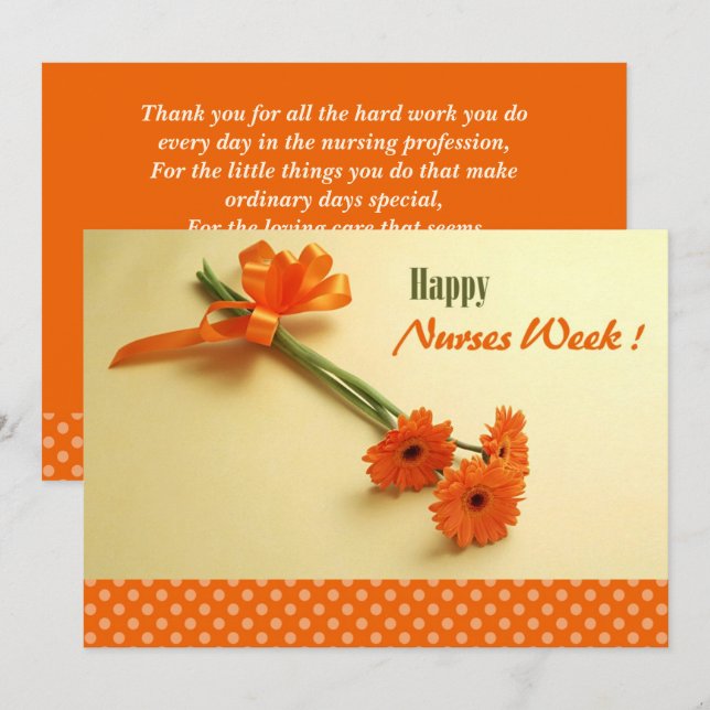 Lycklig Nurses Week. Färgfyllda Daisy - platta kor Kort (Fram/baksida)